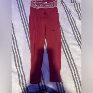 pink nike pro leggings